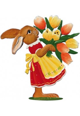 Pewter Bunny with Tulips...