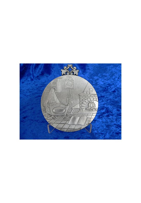 Zinnplakette Geburt 7,2cm (Ö) Zinnplakette Geburt 7,2cm (Ö)