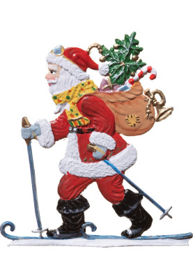 Pewter Santa Claus with Ski