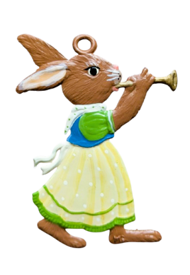 Pewter Bunny Girl with Flute