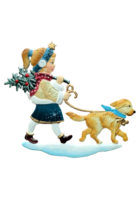 Pewter Angel with Dog