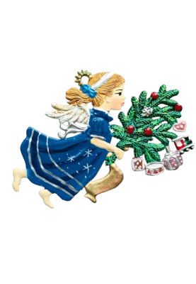 Pewter Angel with Gift Branch