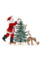 Pewter Santa with Tree and...